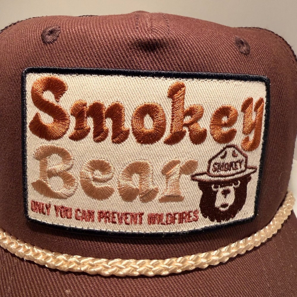 Smokey Bear NEW Trucker Hat Mesh Rope Snapback "Only You Can Prevent‎ Wildfires" - Picture 2 of 12